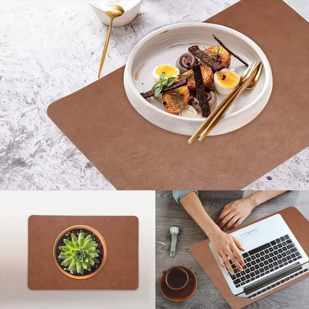 Sousplat de Couro Sintético Luxuoso para Mesa Kazaen