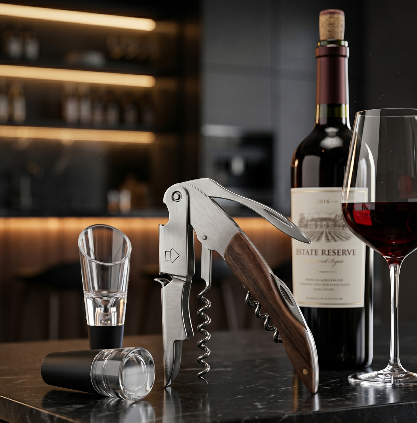 Conjunto Sommelier Abridor de Vinho em Inox