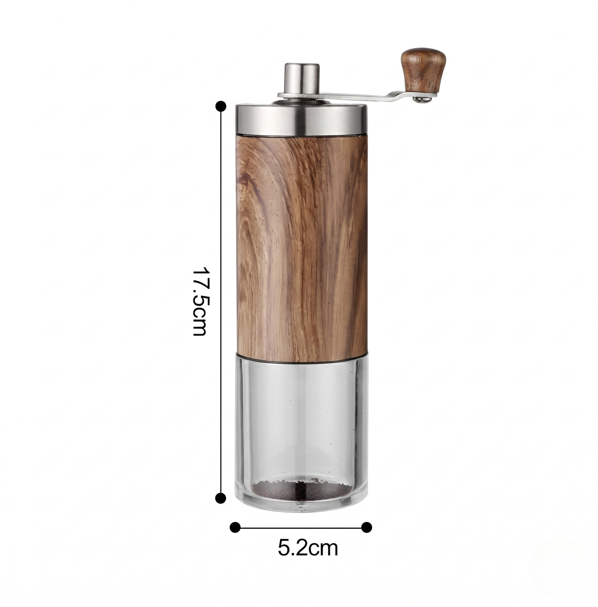 Moedor de Café Manual em Aço Inoxidável e Madeira Nobre Kazaen