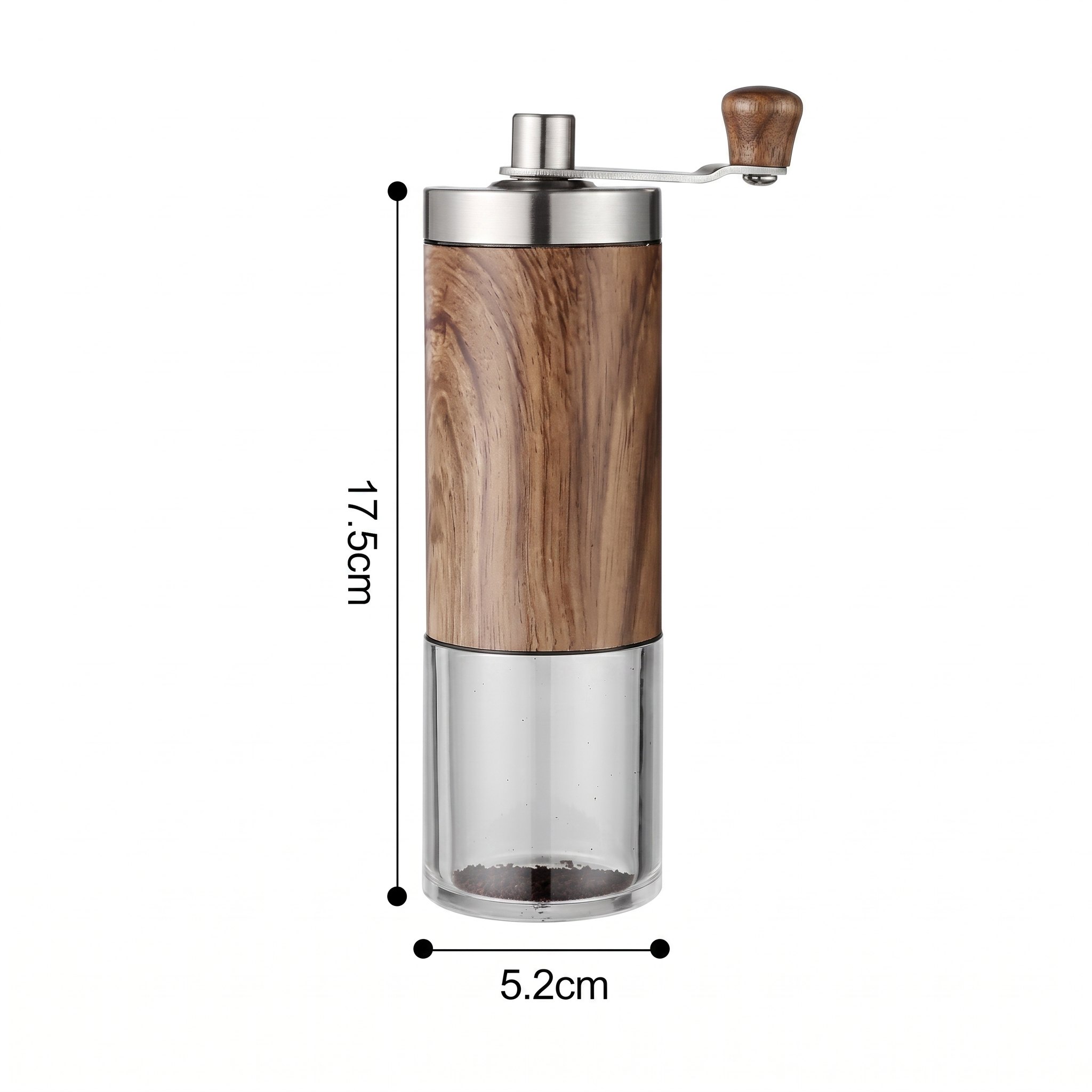 Moedor de Café Manual em Aço Inoxidável e Madeira Nobre Kazaen