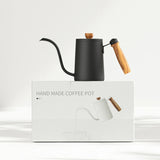 Chaleira Gooseneck em Aço Inoxidável 600ml com Punho de Madeira Kazaen