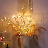 Ramo de Betula Branca com Luzes LED para Decoracao Kazaen