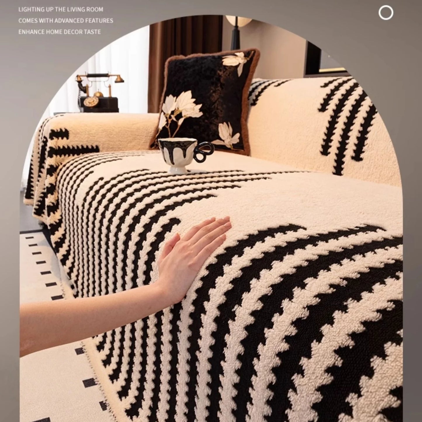 Capa de Sofa em Jacquard Tufado Luxuoso Kazaen