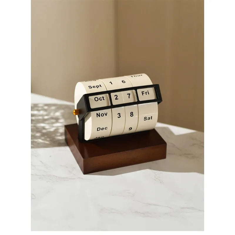 Calendário Perpétuo de Mesa em Madeira Nobre Kazaen Grande