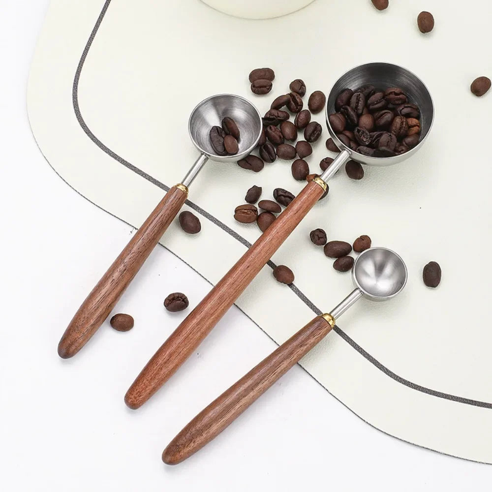 Colher de Café em Aço Inoxidável com Alça de Madeira Kazaen