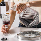 Decantador Giratório em Cristal de Luxo para Vinho Tinto