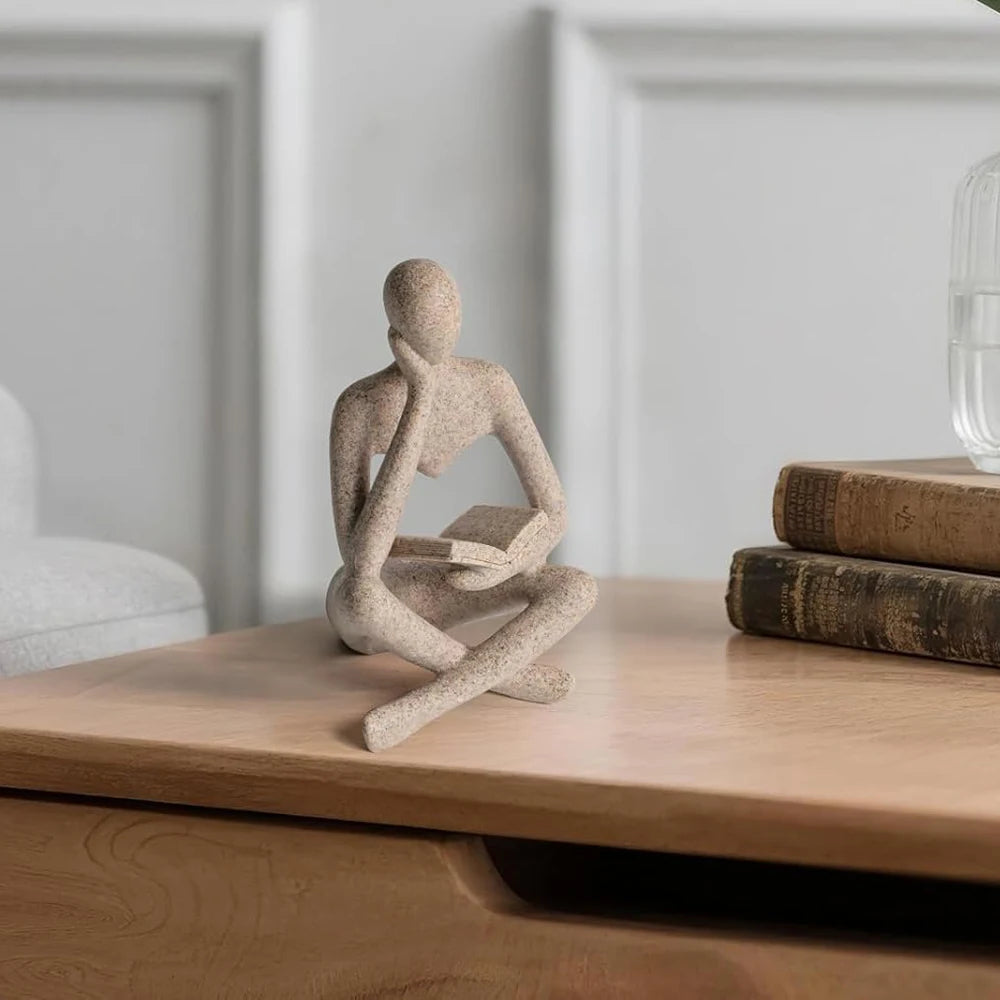 Escultura Abstrata em Resina para Decoração de Estante Kazaen
