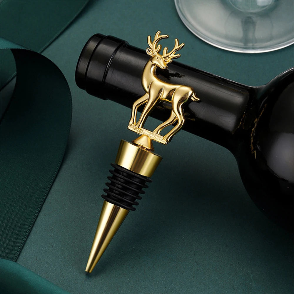 Rolha Escultural Cervo em Metal Dourado