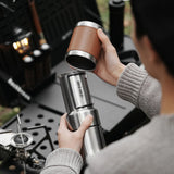 Cafeteira Camping em Aço Inoxidável 350ml com Pote-Copo Kazaen