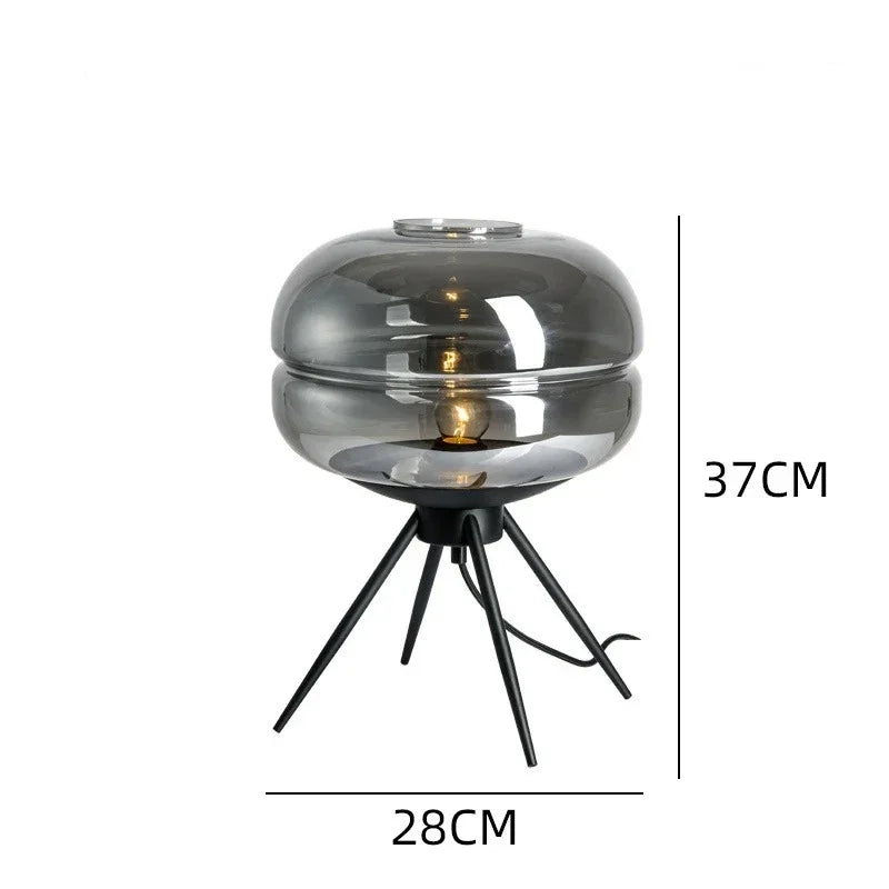 Luminaria de Mesa em Vidro Cristalino Minimalista Kazaen