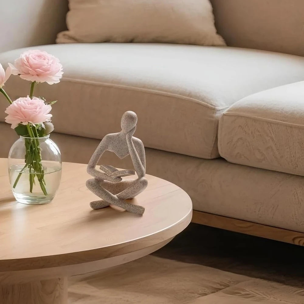 Escultura Abstrata em Resina para Decoração de Estante Kazaen