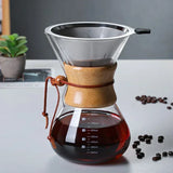 Chaleira de Cafe em Vidro com Filtro de Aco Inoxidavel Kazaen