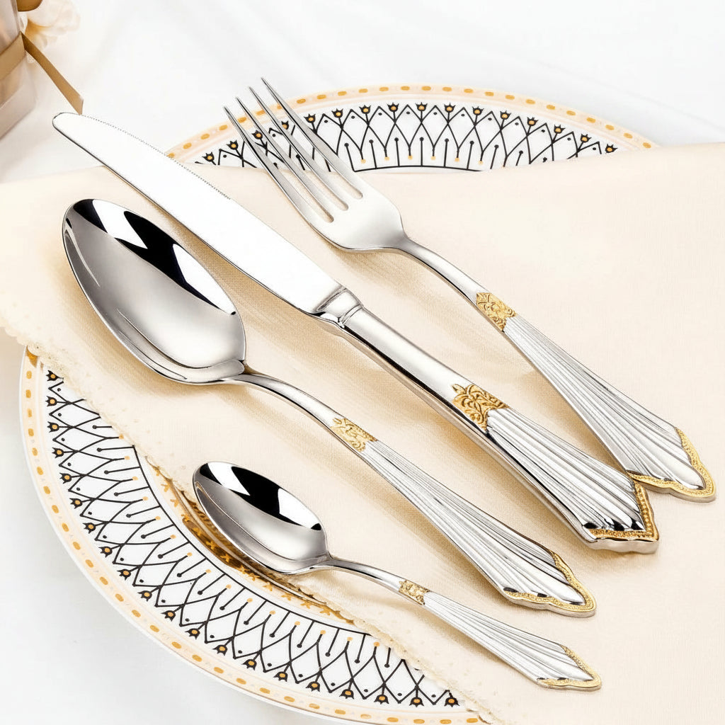 Conjunto de Talheres de Luxo em Aço Kazaen