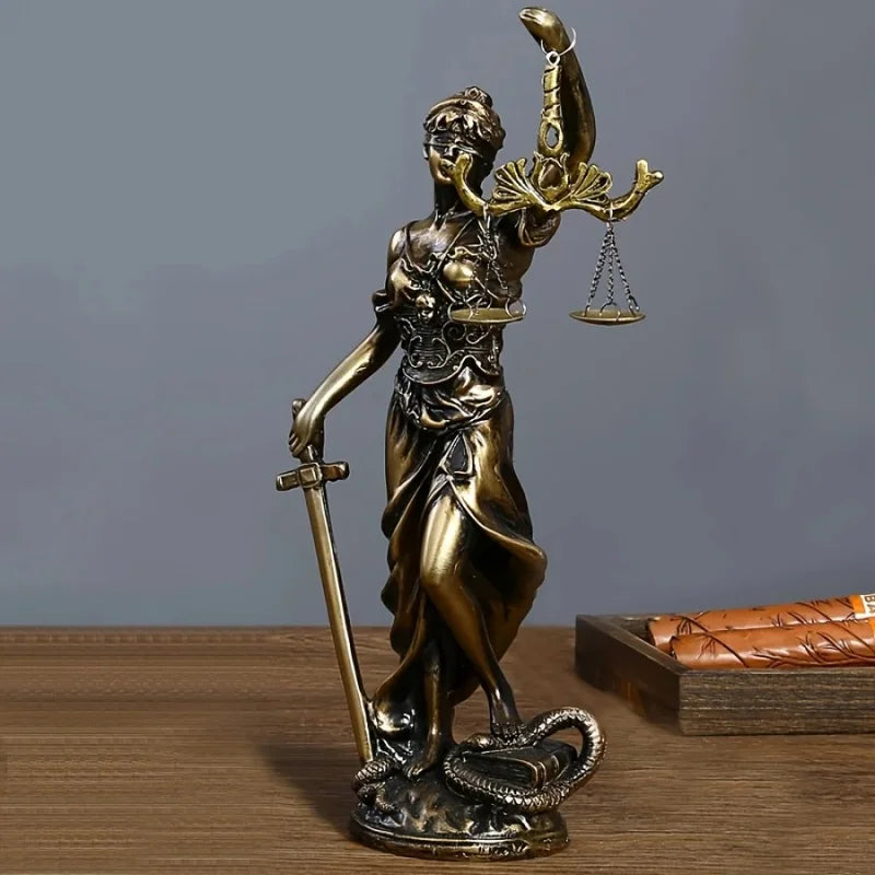 Estátua de Justiça em Cobre Antigo 1 Peça Kazaen