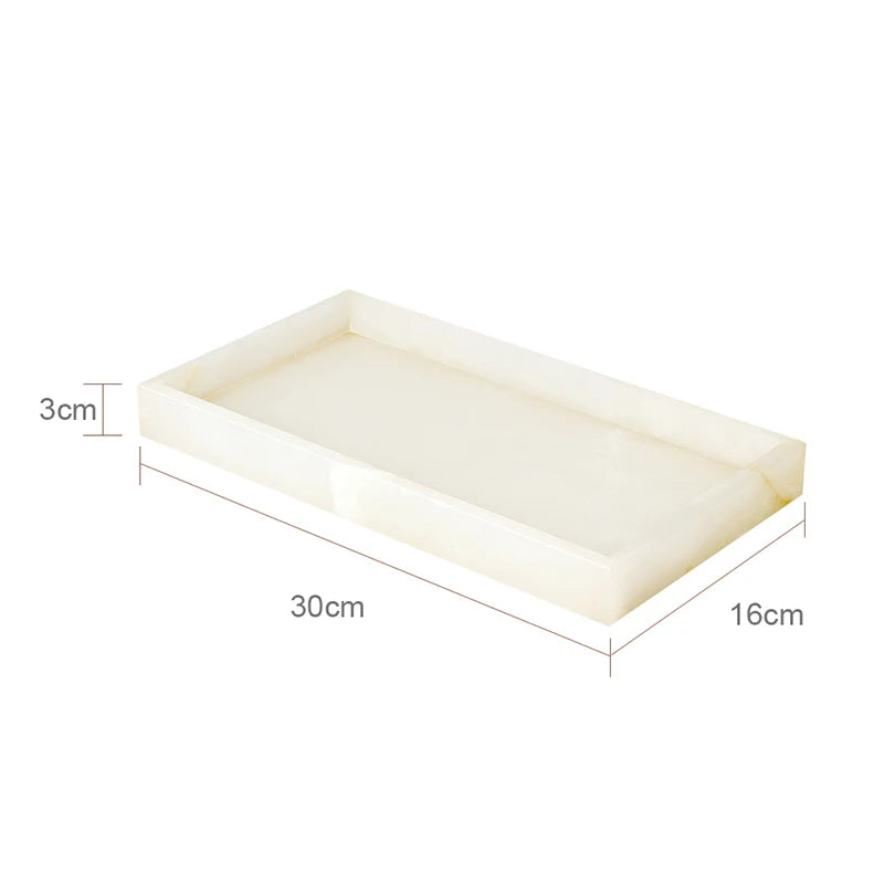 Conjunto de Acessorios para Banheiro em Marmore Onix Branco Kazaen