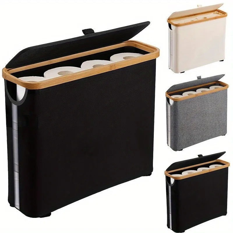 Cesta de Armazenamento em Rattan com Tampa Transparente Kazaen