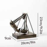Escultura Cinetica em Metal para Mesa Viking Kazaen