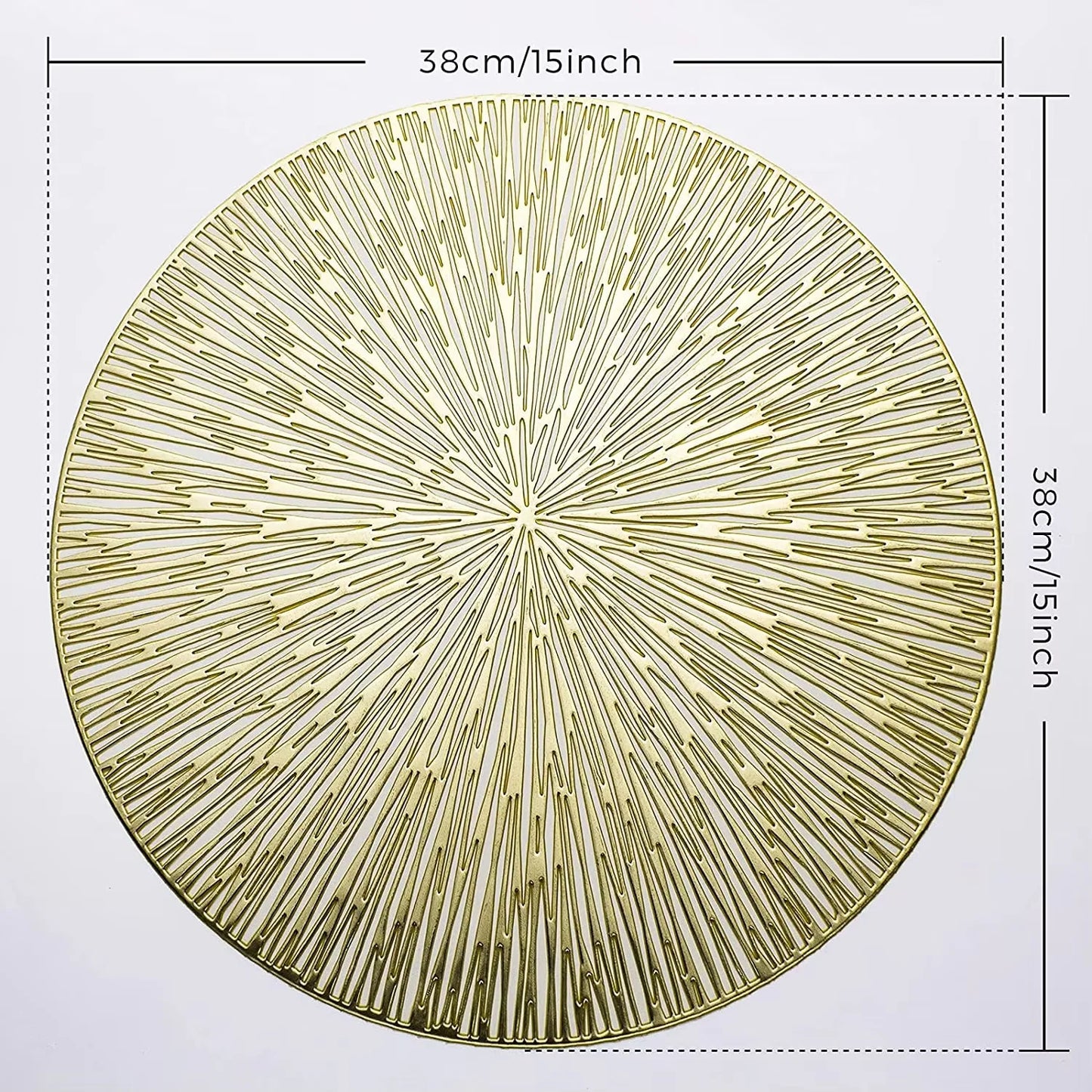 Conjunto de 4 Tapetes de Mesa em PVC Dourado Kazaen