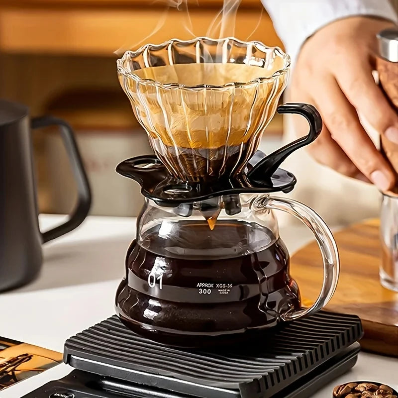 Jarra de Cafe de Vidro Artesanal com Filtro Elegante Kazaen