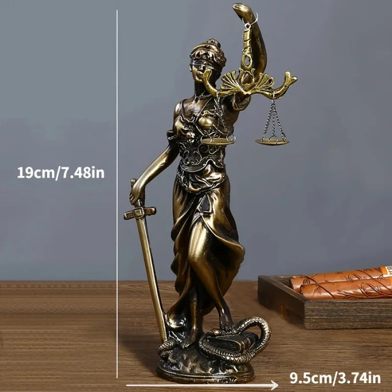 Estátua de Justiça em Cobre Antigo 1 Peça Kazaen