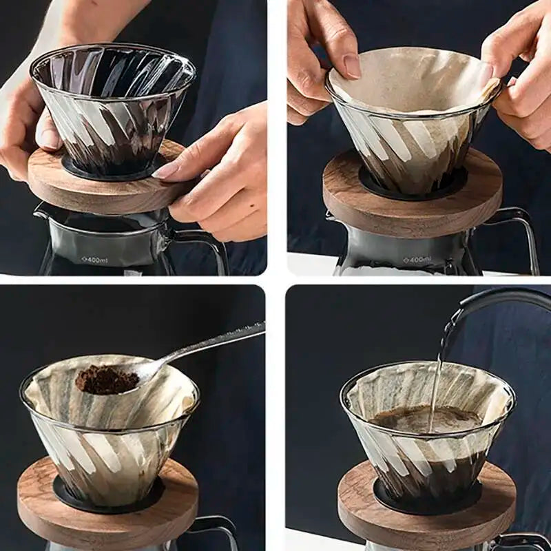 Cafeteira em Vidro Cristal com Gotejador Kazaen