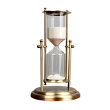 Ampulheta de Vidro com Base em Metal e Coroa Elegante Kazaen