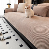 Capa de Sofa Chenille Listras Minimalistas Kazaen