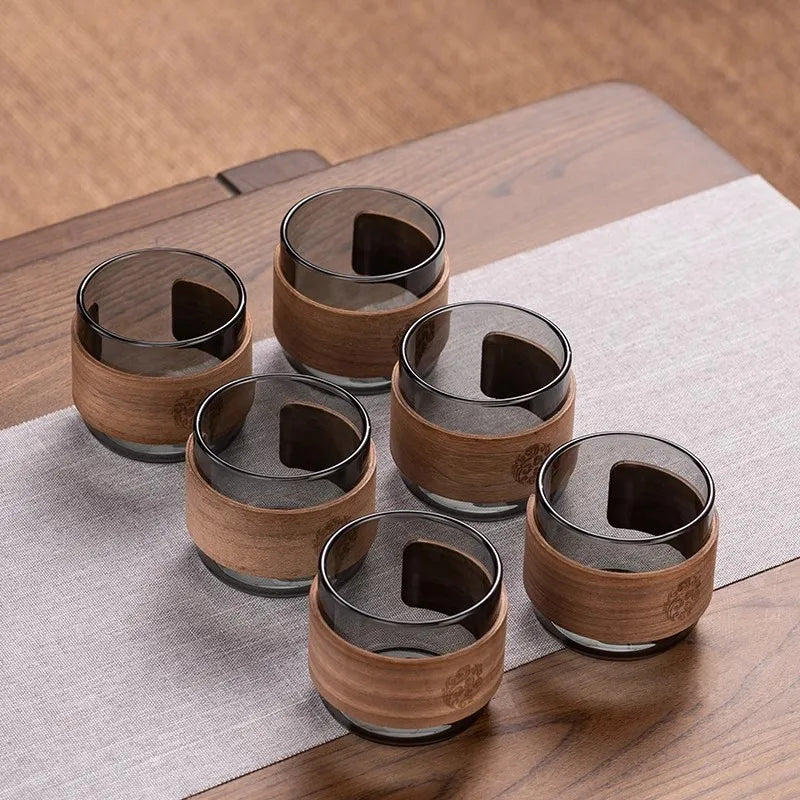 Conjunto de Xicaras de Cha em Vidro Termico 150ml Kazaen