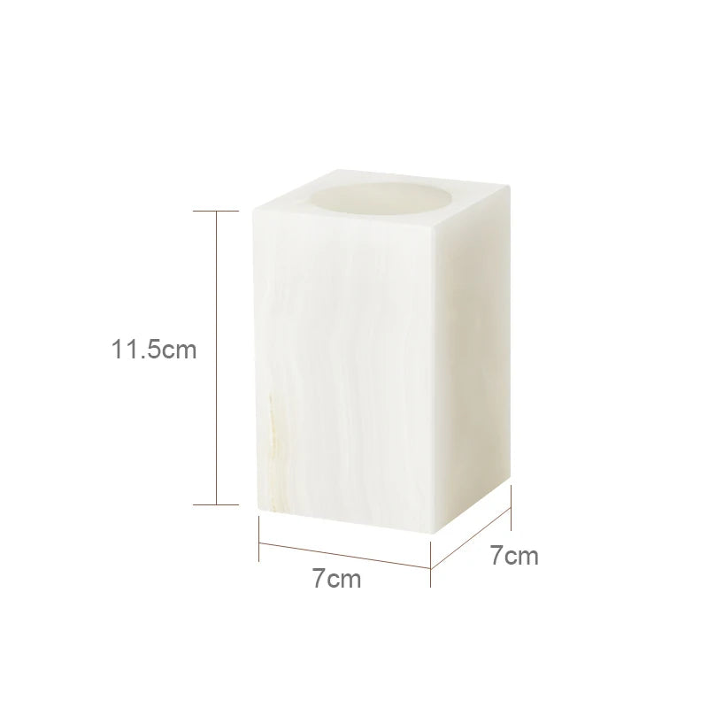 Conjunto de Acessórios para Banheiro em Mármore Ônix Branco Kazaen