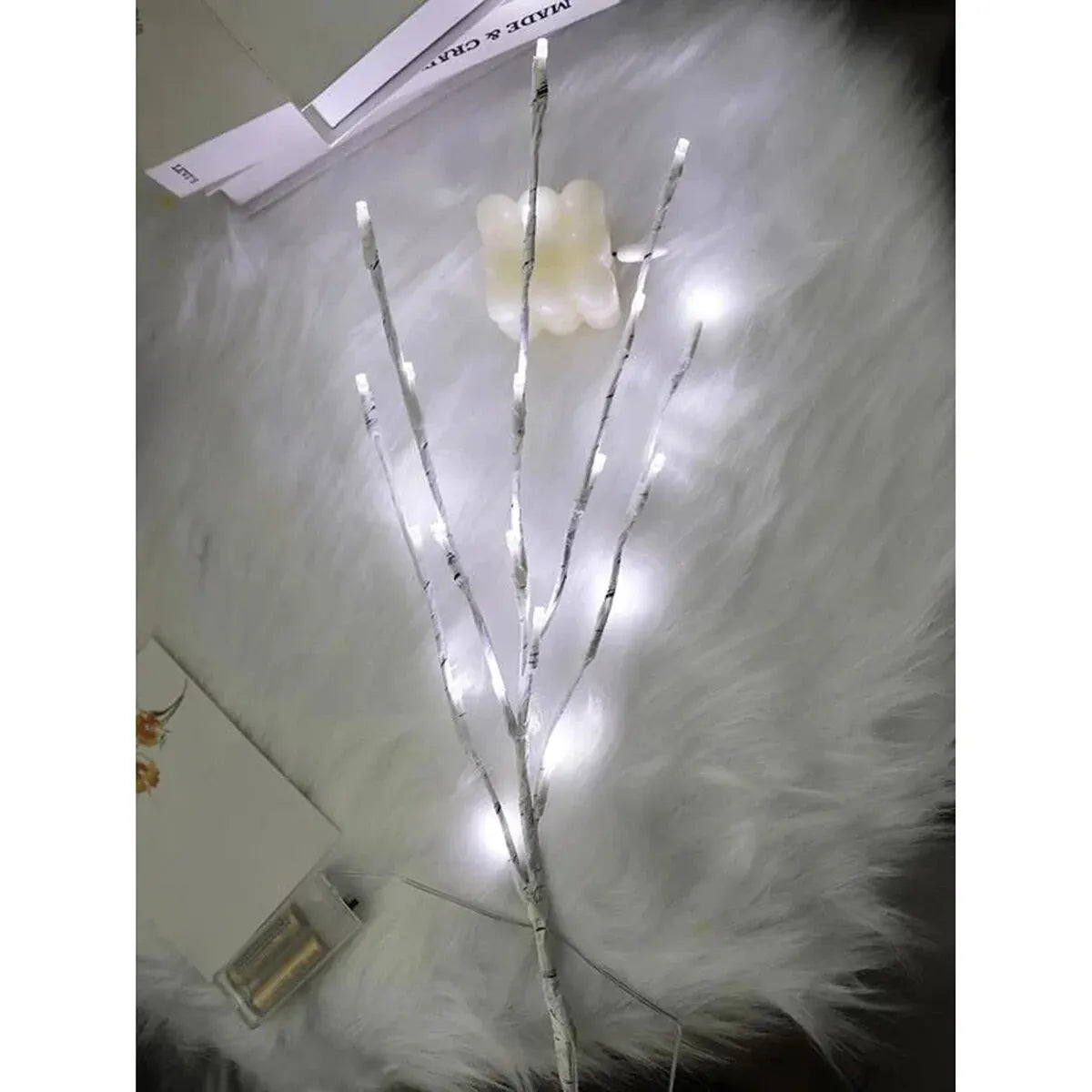 Ramo de Betula Branca com Luzes LED para Decoracao Kazaen