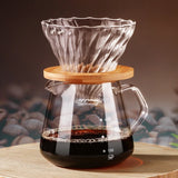 Conjunto de Cafeteira Pour Over em Vidro e Aço Inoxidável Kazaen