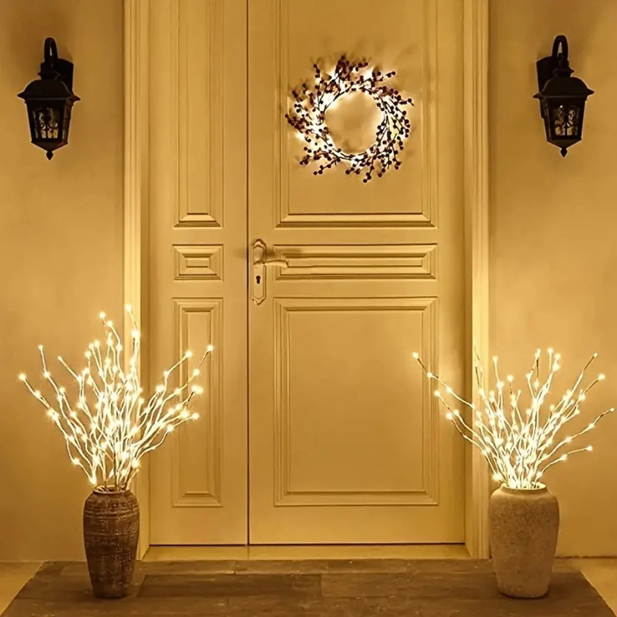Ramo de Betula Branca com Luzes LED para Decoracao Kazaen