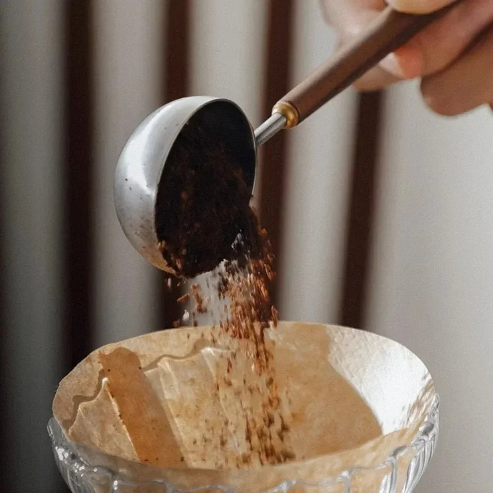 Colher de Café em Aço Inoxidável com Alça de Madeira Kazaen