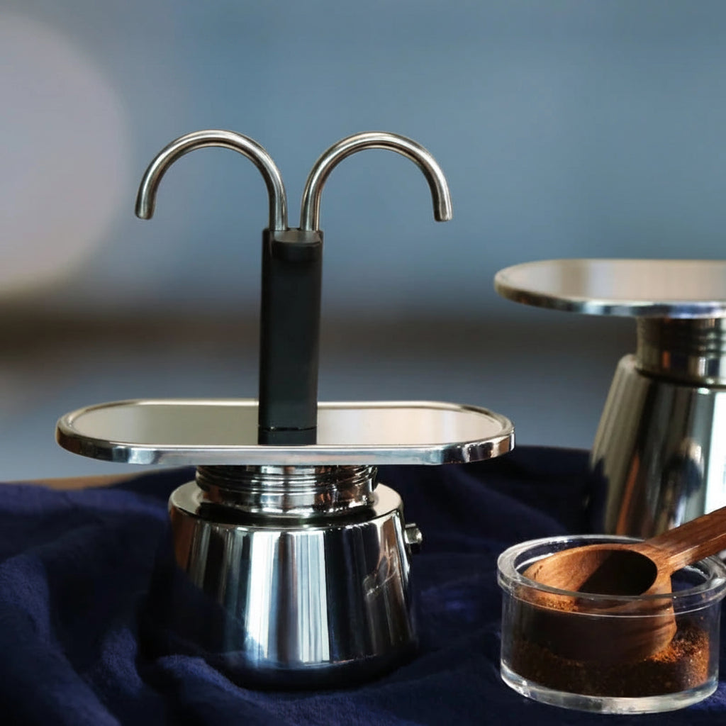 Cafeteira Expresso Moka em Aco Inoxidavel com Design Exclusivo Kazaen