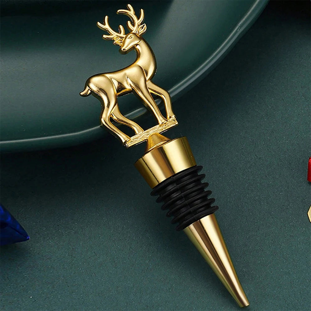 Rolha Escultural Cervo em Metal Dourado