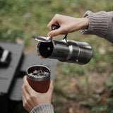 Cafeteira Camping em Aço Inoxidável 350ml com Pote-Copo Kazaen