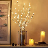 Ramo de Betula Branca com Luzes LED para Decoracao Kazaen