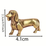 Estátua Decorativa de Dachshund em Latão Polido Kazaen