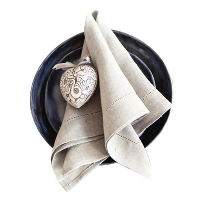Conjunto de Guardanapos de Linho Bordados 4 Peças Kazaen