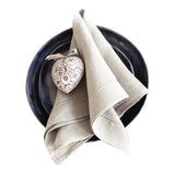 Conjunto de Guardanapos de Linho Bordados 4 Peças Kazaen