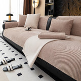 Capa de Sofa Chenille Listras Minimalistas Kazaen