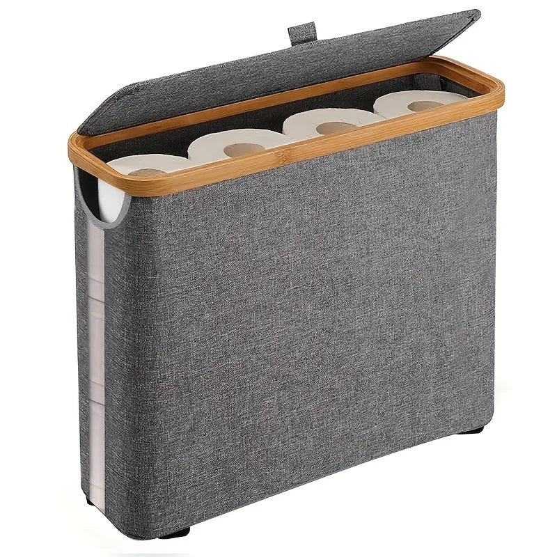 Cesta de Armazenamento em Rattan com Tampa Transparente Kazaen