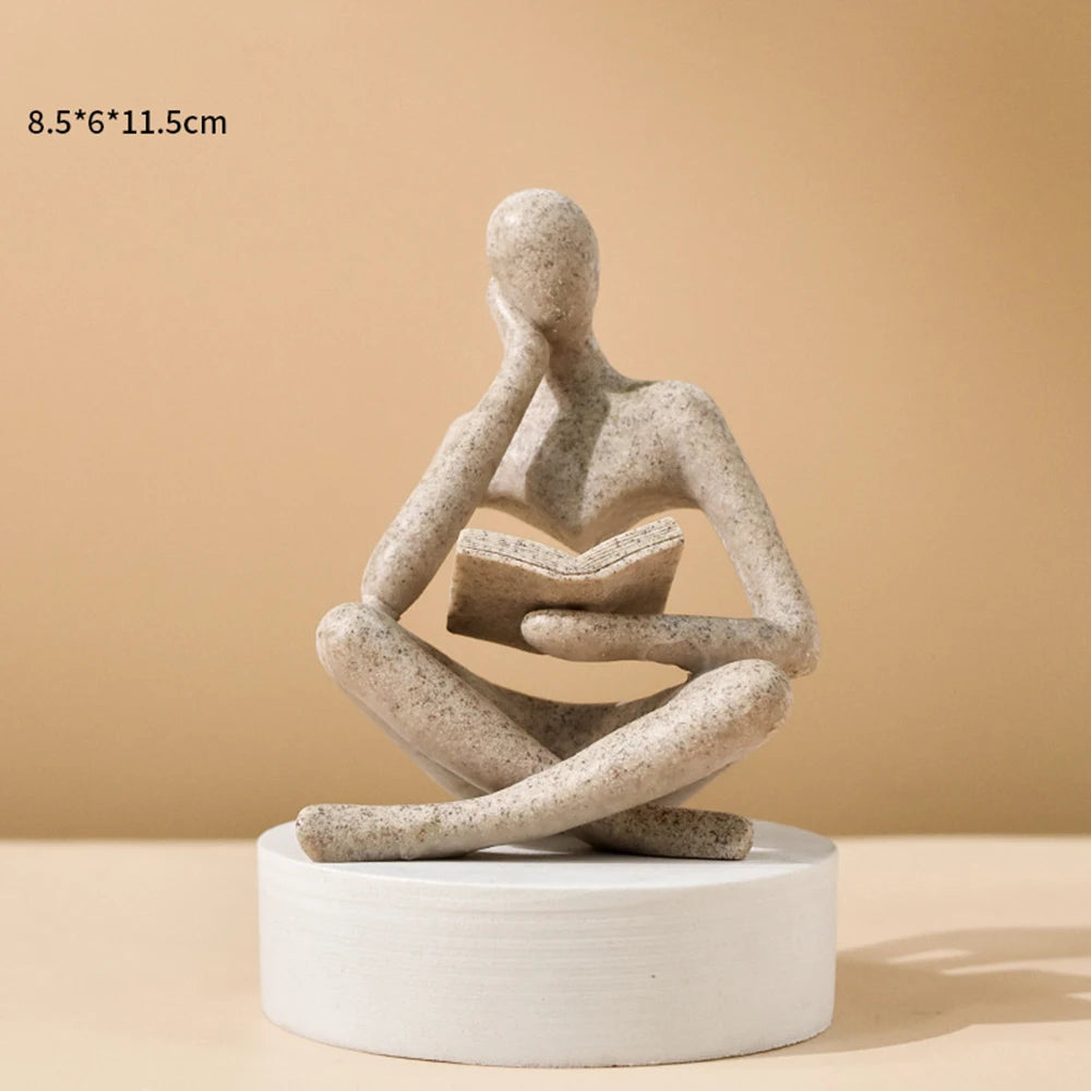 Escultura Abstrata em Resina para Decoração de Estante Kazaen