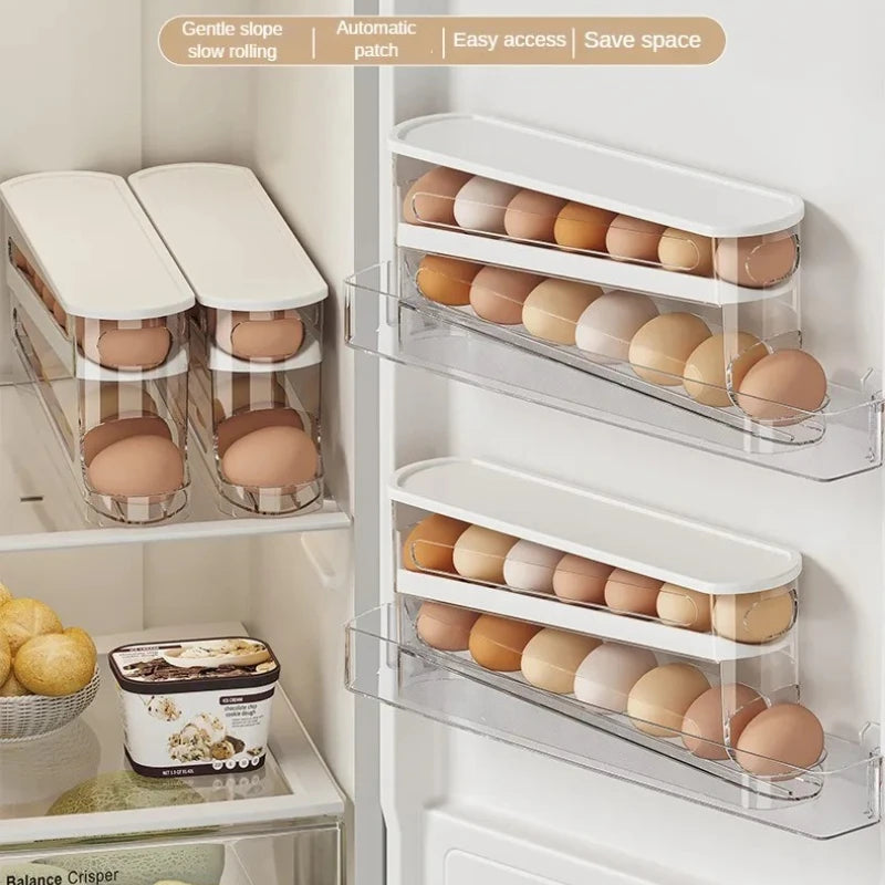Dispensador de Ovos em Acrílico Transparente Estilo Escada Kazaen
