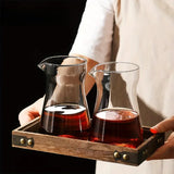 Jarra de Cafe em Vidro Borosilicato com Base de Madeira Kazaen