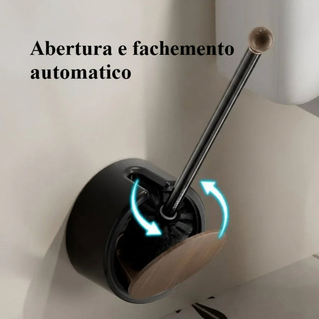 Escova de Vaso Sanitario em Madeira de Grao Fino Kazaen
