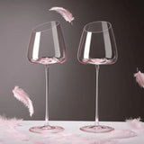 Conjunto de 2 Taças em Cristal Rose com Boca Inclinada