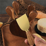 Conjunto de Facas para Queijo em Inox e Madeira Kazaen - 6 Peças