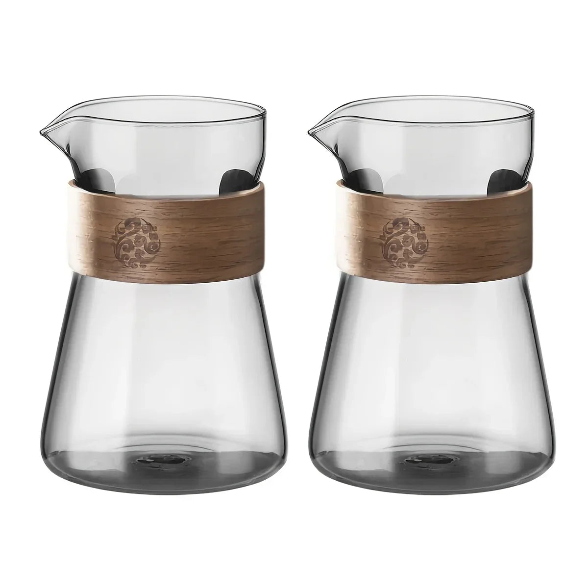 Jarra de Cafe em Vidro Borosilicato com Base de Madeira Kazaen