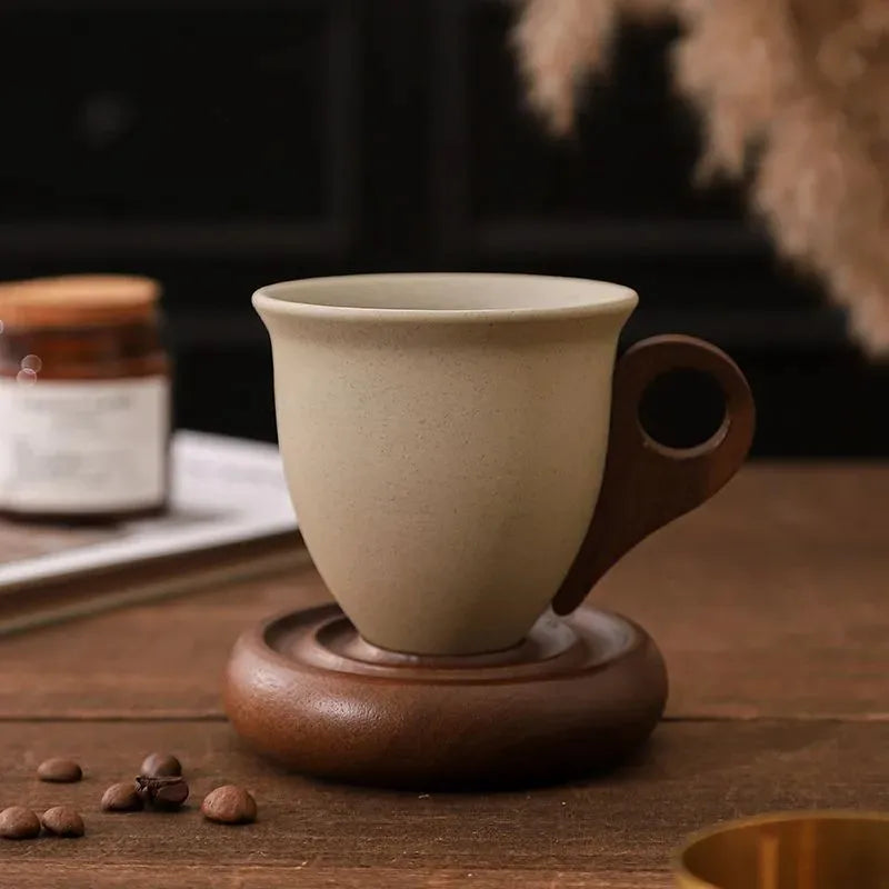 Caneca de Cafe Ceramica Rustica Estilo Antigo Kazaen